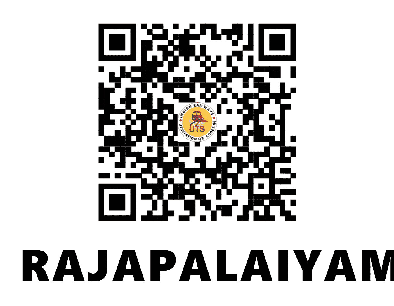 UTS QR Code for RAJAPALAIYAM - RJPM (SR - TAMIL NADU)
